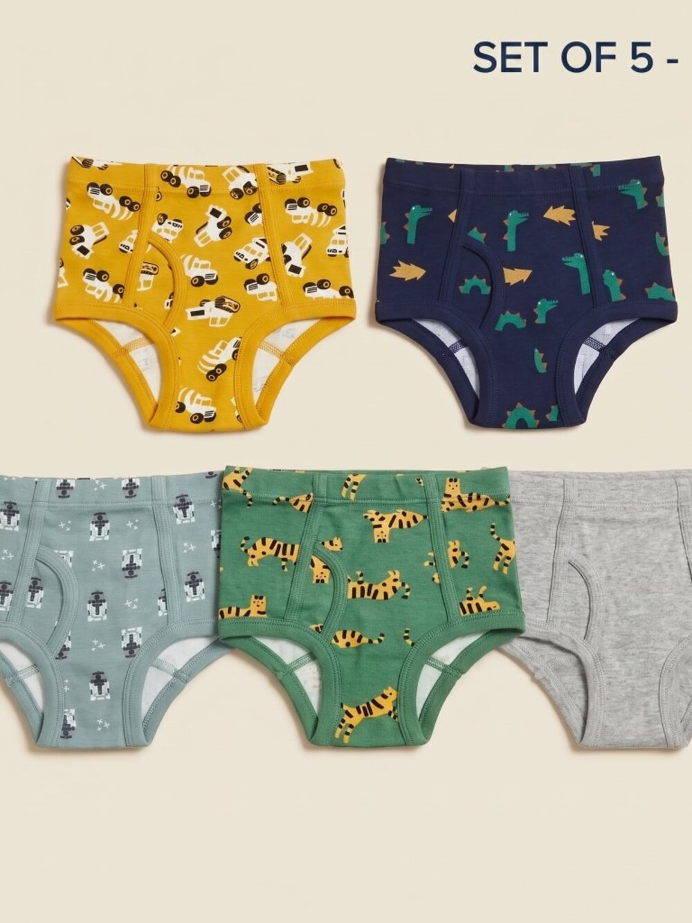 NWT Toddler Boys Underwear Sports 5 Pack Set Cotton Briefs XS